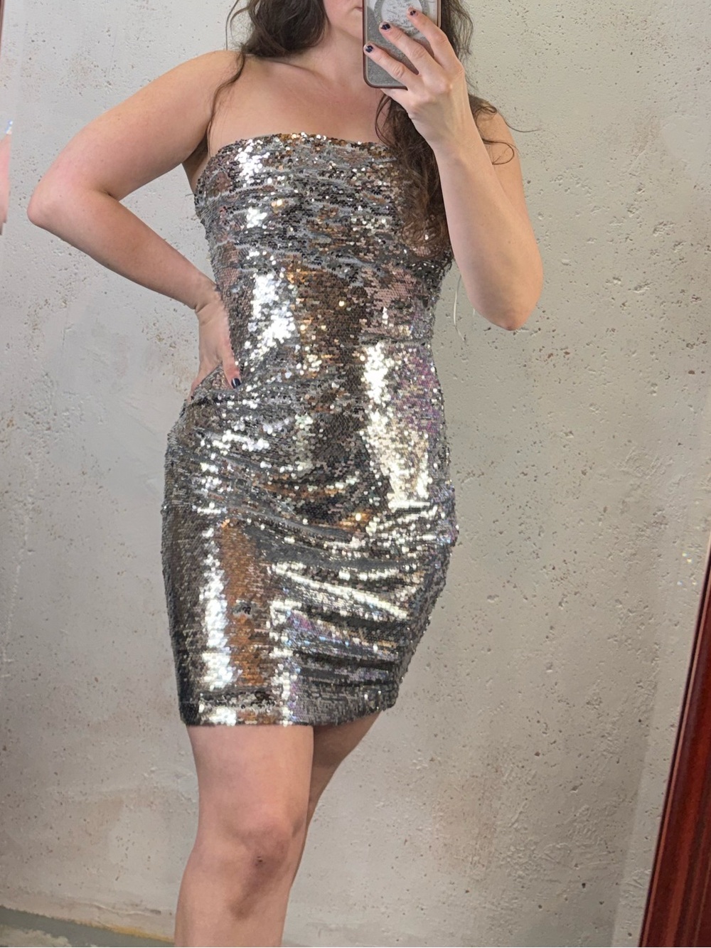 Gianni Bini Silver Sequin Mini Dress New With Tags Size Medium Cocktail Party - Picture 1 of 13